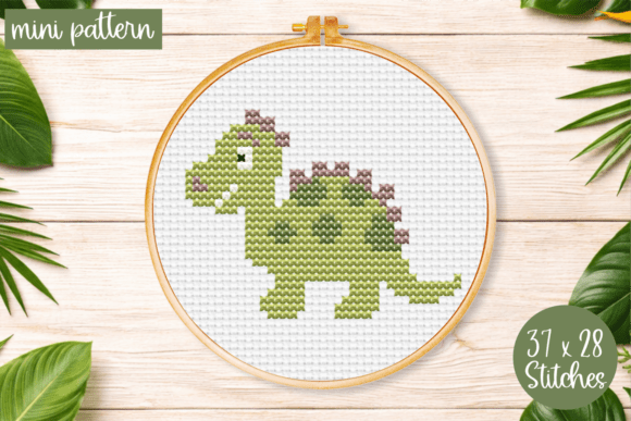 Baby Dino Cross Stitch Pattern Dinosaur Review