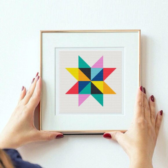 Colorful Geometric Star Cross Stitch Review