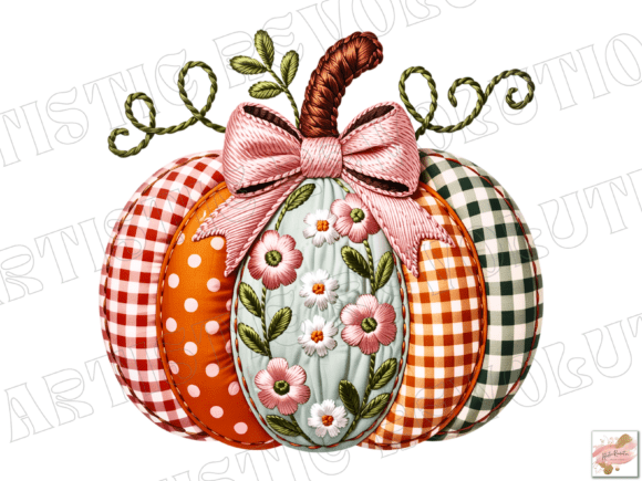 Faux Embroidery Fall Pumpkin Png Review