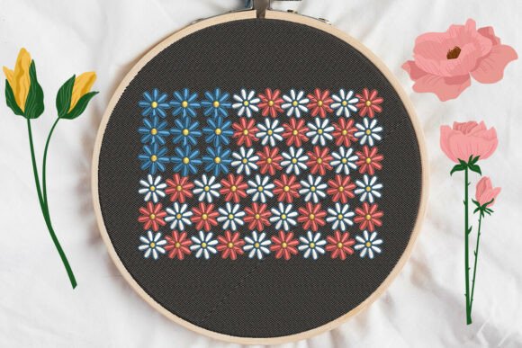 Floral USA Flag Embroidery Design Review