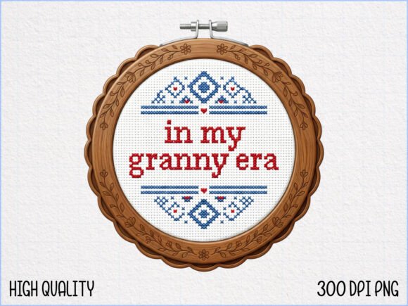 Funny Grandma Cross Stitch Design PNG Review