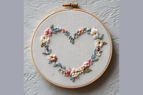 Heart Floral Wreath Embroidery Pattern17 Review