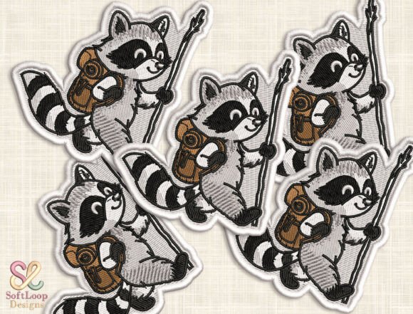 Hiking Raccoon Patch Embroidery Design Review