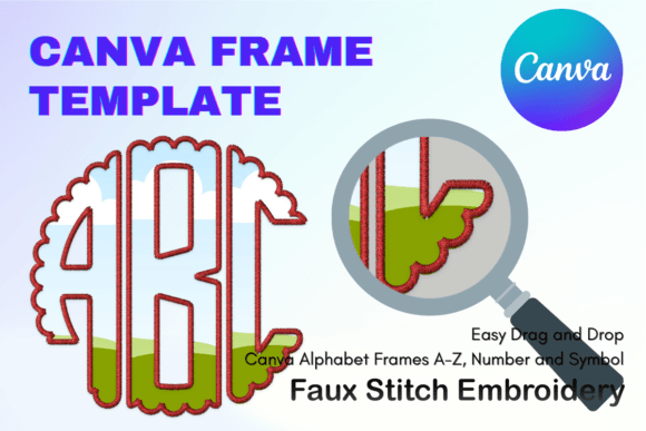 Monogram Faux Embroidery Canva Frame Review
