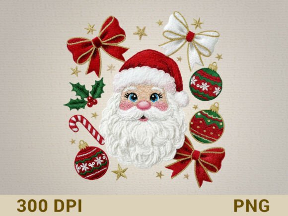 Santa Claus Embroidery Design with Bows Review