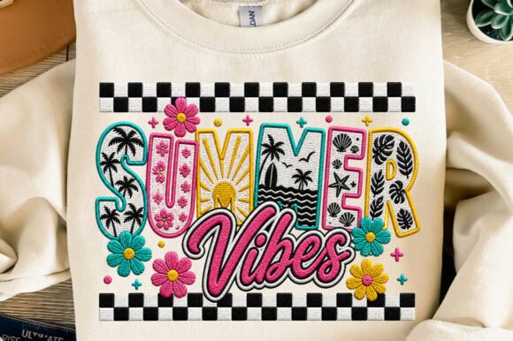 Summer Vibes Faux Embroidery PNG Review