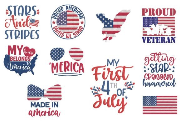USA Flag Patriotic Embroidery Bundle Set Review
